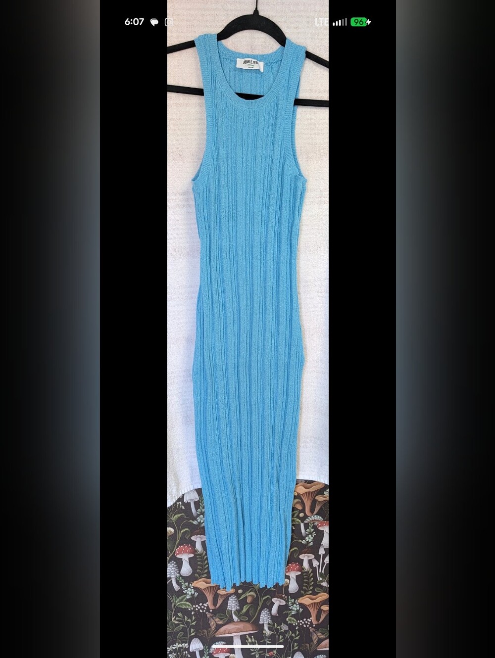 Blue Ribbed Knit One-Piece Dress - Women's